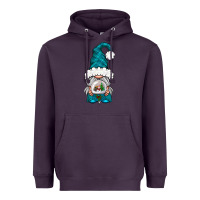 Plum winter gnome with snow globe Heavyweight Hoodie - NancyCooperArtShop