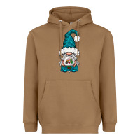 Toasted Coconut winter gnome with snow globe Heavyweight Hoodie - NancyCooperArtShop