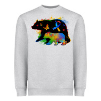 Heather Grey autism mama bear Heavyweight Sweatshirt - Zillion Design Studio