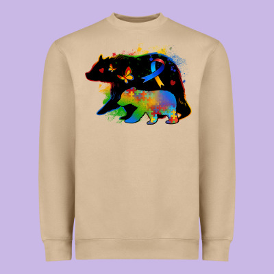Autism Mama Bear Heavyweight Sweatshirt Designed By Zillion Design Studio
