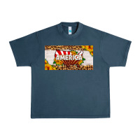 Midnight Navy america map sunflower license plate Urban Heavy Tee - HRA Design Shop