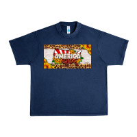 Navy america map sunflower license plate Urban Heavy Tee - HRA Design Shop