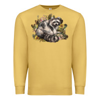 Antique Gold floral racoon western Premium Sweatshirt - NancyCooperArtShop
