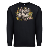 Black floral racoon western Premium Sweatshirt - NancyCooperArtShop
