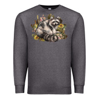 Charcoal Heather floral racoon western Premium Sweatshirt - NancyCooperArtShop