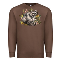 Chestnut floral racoon western Premium Sweatshirt - NancyCooperArtShop