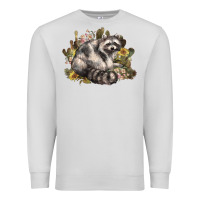 Dove Grey floral racoon western Premium Sweatshirt - NancyCooperArtShop