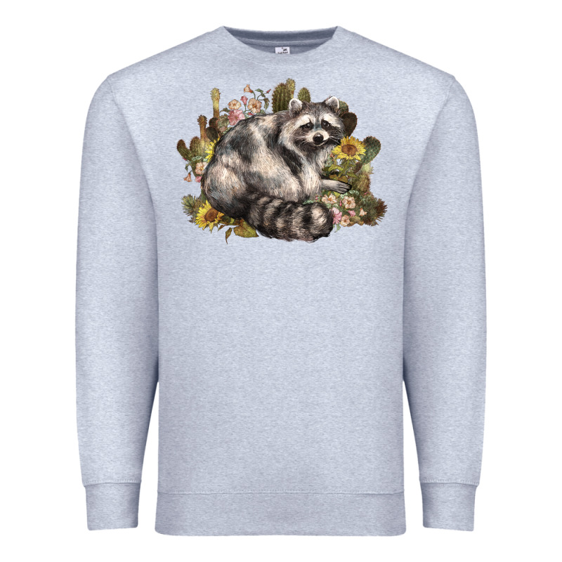 Floral Racoon Western Premium Sweatshirt by NancyCooperArtShop | Teevron
