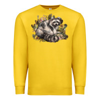 Lemon floral racoon western Premium Sweatshirt - NancyCooperArtShop