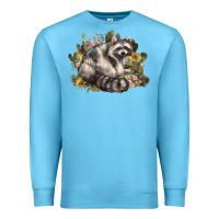 Ocean Blue floral racoon western Premium Sweatshirt - NancyCooperArtShop