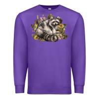 Purple floral racoon western Premium Sweatshirt - NancyCooperArtShop