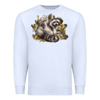 White floral racoon western Premium Sweatshirt - NancyCooperArtShop