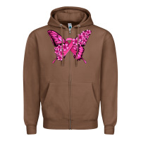 Chestnut pink ribbon breast cancer butterfly Zipper Hoodie - Jasminsmagicworld