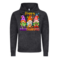 Vintage Black happy hallothanksmas gnomes Vintage Hoodie - texasbilliewilder