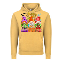 Vintage Mustard happy hallothanksmas gnomes Vintage Hoodie - texasbilliewilder