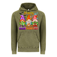 Vintage Olive happy hallothanksmas gnomes Vintage Hoodie - texasbilliewilder