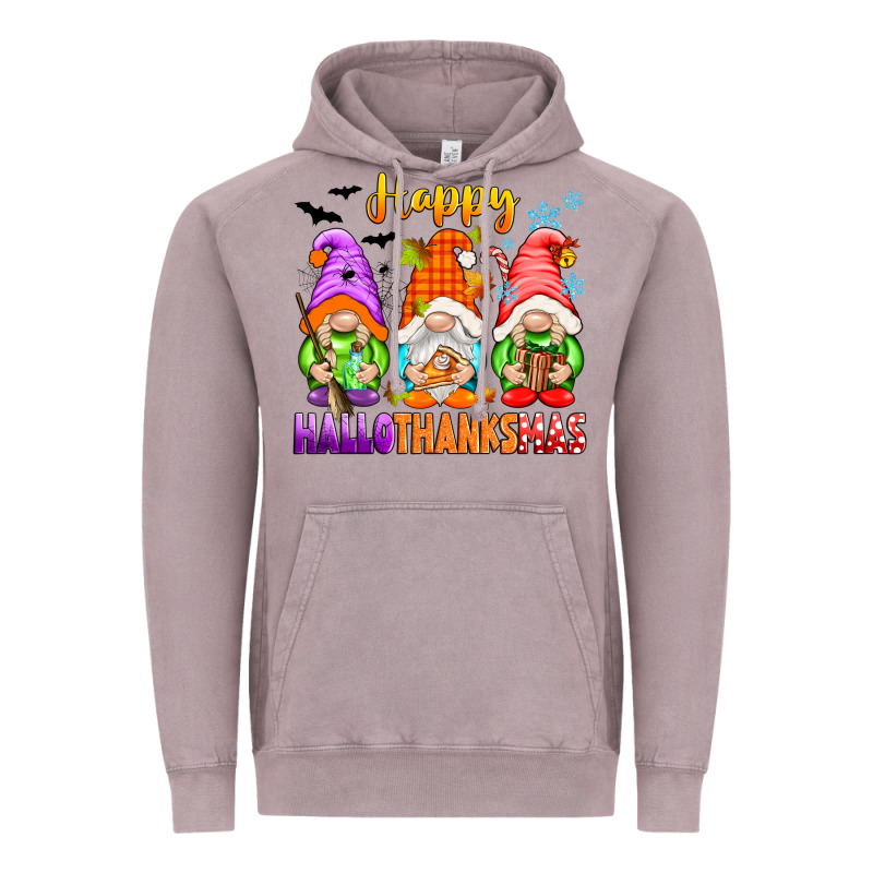 Happy Hallothanksmas Gnomes Vintage Hoodie by texasbilliewilder | Teevron