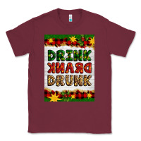 Burgundy Christmas Drink Drank Drunk Classic Tee - Artiststas