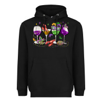 Black mardi gras wine glasses Heavyweight Hoodie - MaliasSmallBusiness