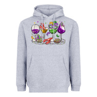 Heather Grey mardi gras wine glasses Heavyweight Hoodie - MaliasSmallBusiness