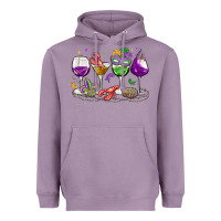 Lavender mardi gras wine glasses Heavyweight Hoodie - MaliasSmallBusiness