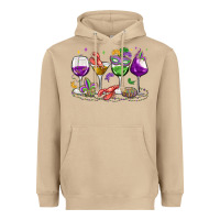 Mushroom mardi gras wine glasses Heavyweight Hoodie - MaliasSmallBusiness