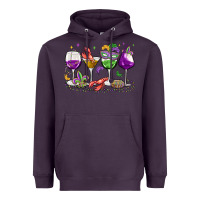 Plum mardi gras wine glasses Heavyweight Hoodie - MaliasSmallBusiness