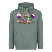Sage mardi gras wine glasses Heavyweight Hoodie - MaliasSmallBusiness
