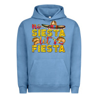 Pigment Pebble Blue No Siesta Let's Fiesta Urban Hoodie - texasbilliewilder