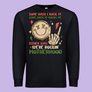 Some Days I Rock It Some Days It Rocks Me Either W Premium Sweatshirt Designed By Maliassmallbusiness