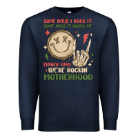 Navy some days i rock it some days it rocks me either w Premium Sweatshirt - MaliasSmallBusiness