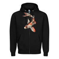 Black Koi Fish Zipper Hoodie - LillyAllenDesigns