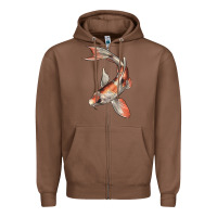 Chestnut Koi Fish Zipper Hoodie - LillyAllenDesigns