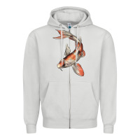 Dove Grey Koi Fish Zipper Hoodie - LillyAllenDesigns