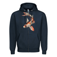Navy Koi Fish Zipper Hoodie - LillyAllenDesigns