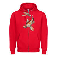 Red Koi Fish Zipper Hoodie - LillyAllenDesigns