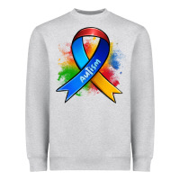 Heather Grey autism ribbon Heavyweight Sweatshirt - Zillion Design Studio