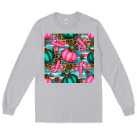 Moon Dust breast cancer awareness with pumpkins seamless pattern Long Sleeve Tee - BundleAndBundleShop