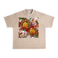Christmas Pig  Tartan With  Hay And Christmas Ligh Urban Heavy Tee | Teevron
