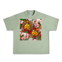 Oil Green christmas pig  tartan with  hay and christmas ligh Urban Heavy Tee - FaDigitalArtStudio