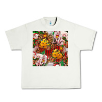 Pistachio christmas pig  tartan with  hay and christmas ligh Urban Heavy Tee - FaDigitalArtStudio