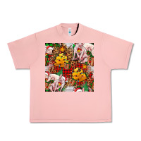 Salmon christmas pig  tartan with  hay and christmas ligh Urban Heavy Tee - FaDigitalArtStudio