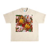 Sandshell christmas pig  tartan with  hay and christmas ligh Urban Heavy Tee - FaDigitalArtStudio