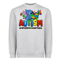 Heather Grey autism stitch accept love understand Heavyweight Sweatshirt - Zillion Design Studio
