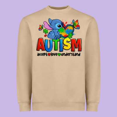 Autism Stitch Accept Love Understand Heavyweight Sweatshirt Designed By Zillion Design Studio