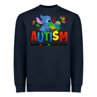 Navy autism stitch accept love understand Heavyweight Sweatshirt - Zillion Design Studio