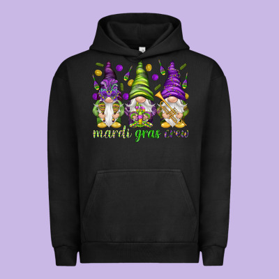 Mardi Gras Crew With Gnomes Urban Hoodie Designed By Nancycooperartshop