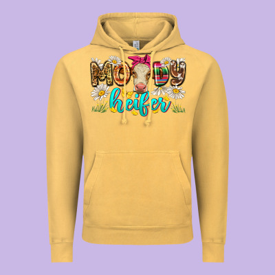 Moody Heifer Vintage Hoodie Designed By Zillion Design Studio