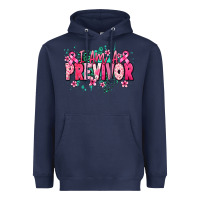 Navy i am a previvor Heavyweight Hoodie - NancyCooperArtShop