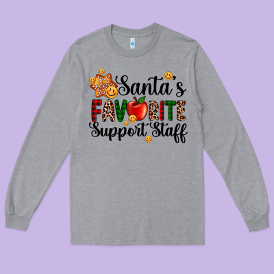 Santa's Favorite  Sport Staff Long Sleeve Tee Designed By Adodesignshop